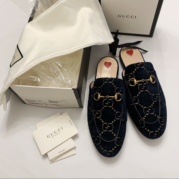 Gucci Shoes - Gucci Princetown Loafers Velvet Mules 40 9.5-10